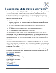 District Application for Exceptional Child Tuition Equivalency - Idaho