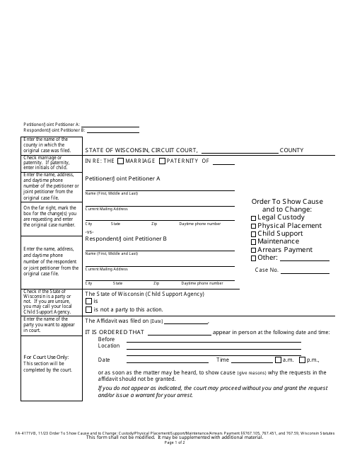 Form FA-4171VB  Printable Pdf