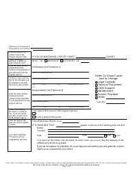 Form FA-4171VB Order to Show Cause and to Change: Legal Custody/Physical Placement/Child Support/Maintenance/Arrears Payment - Wisconsin