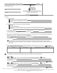 Document preview: Form GN-3100 Petition for Temporary Guardianship and/or Permanent Guardianship Due to Incompetency (Adult Guardianship) - Wisconsin