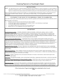 Form GN-3130 Examining Physician&#039;s or Psychologist&#039;s Report (Adult Guardianship) - Wisconsin