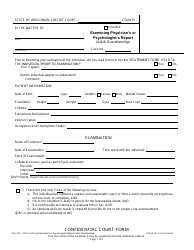 Form GN-3130 Examining Physician&#039;s or Psychologist&#039;s Report (Adult Guardianship) - Wisconsin, Page 2