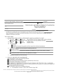 Form GN-3170 Determination and Order on Petition for Guardianship Due to Incompetency (Adult Guardianship) - Wisconsin