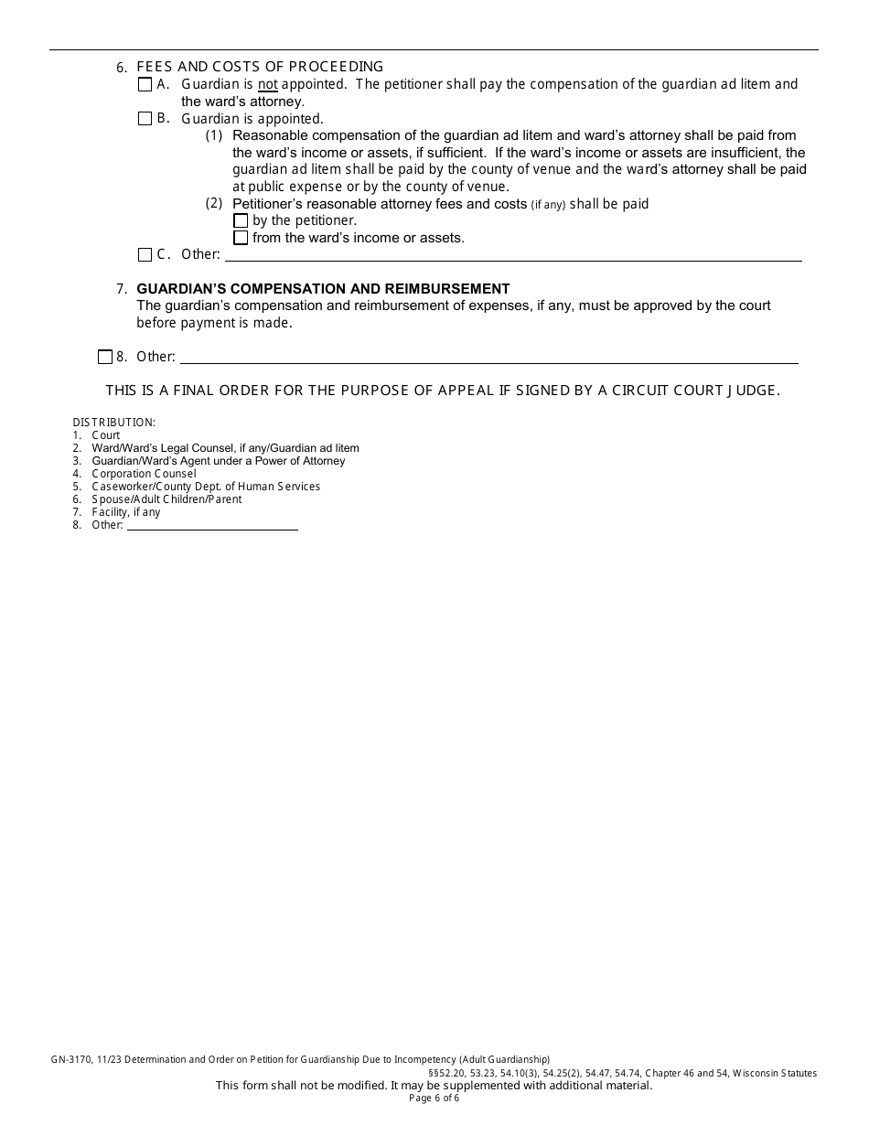 Form GN-3170 Download Printable PDF or Fill Online Determination and ...