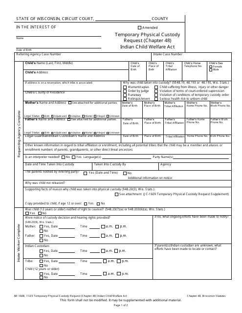 Form IW-1608  Printable Pdf
