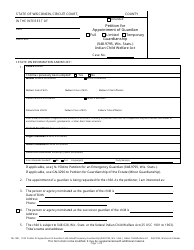 Document preview: Form IW-1501 Petition for Appointment of Guardian - Wisconsin