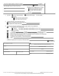 Document preview: Form PR-1833 Petition for Extension of Time (Informal Administration and Formal Administration) - Wisconsin