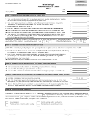 Form 80-315 Reforestation Tax Credit - Mississippi