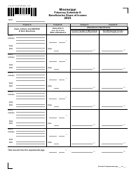 Form 81-131 Schedule K Fiduciary Beneficiaries Shares of Income - Mississippi, Page 2
