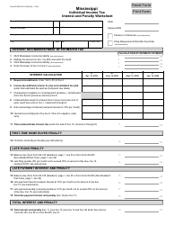 Document preview: Form 80-320 Individual Income Tax Interest and Penalty Worksheet - Mississippi