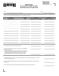 Form 80-161 Tax Credit for Income Tax Paid by Electing Pass-Through Entity - Mississippi