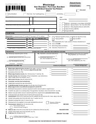Form 80-205 Non-resident/Part-Year Resident Individual Income Tax Return - Mississippi