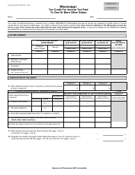 Document preview: Form 80-160 Tax Credit for Income Tax Paid to One or More Other States - Mississippi