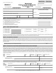 Document preview: Form 81-115 (MS8453-F) Fiduciary Income Tax Declaration for Electronic Filing - Mississippi, 2023