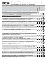 Formulario CRED-0964 Hoja De Presentacion Del Centro De Cuidado Infantil - Revision Del Cumplimiento De Los Reglamentos De Las Licencias - Nebraska (Spanish), Page 2