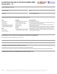 Document preview: Form PPS10224A Cornell-Penn Interview for Decisional Abilities (Ida) - Kansas Edition - 3.0 - Kansas