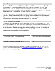 Form OHA3975 Provider Enrollment Agreement - Oregon, Page 10