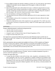 Form OHA3975 Provider Enrollment Agreement - Oregon, Page 2