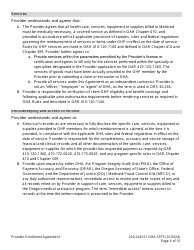 Form OHA3975 Provider Enrollment Agreement - Oregon, Page 4