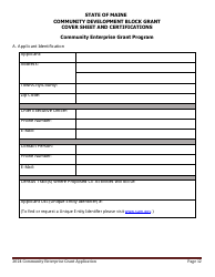 Community Enterprise Grant Program Application - Maine, Page 12