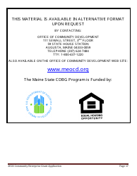Community Enterprise Grant Program Application - Maine, Page 17