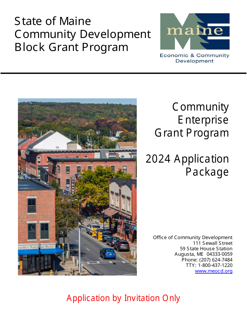 Community Enterprise Grant Program Application - Maine, Page 1