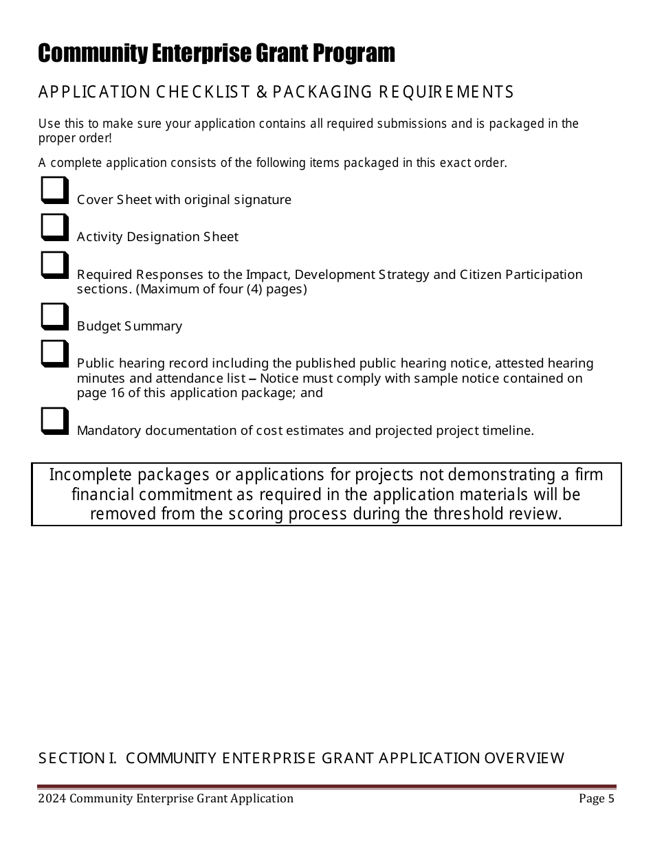 Community Enterprise Grant Program Application - Maine, Page 5
