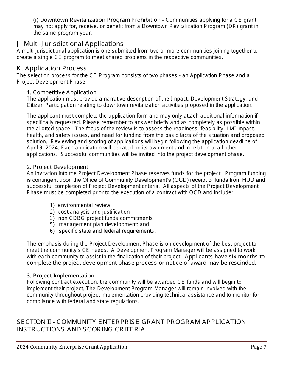Community Enterprise Grant Program Application - Maine, Page 7