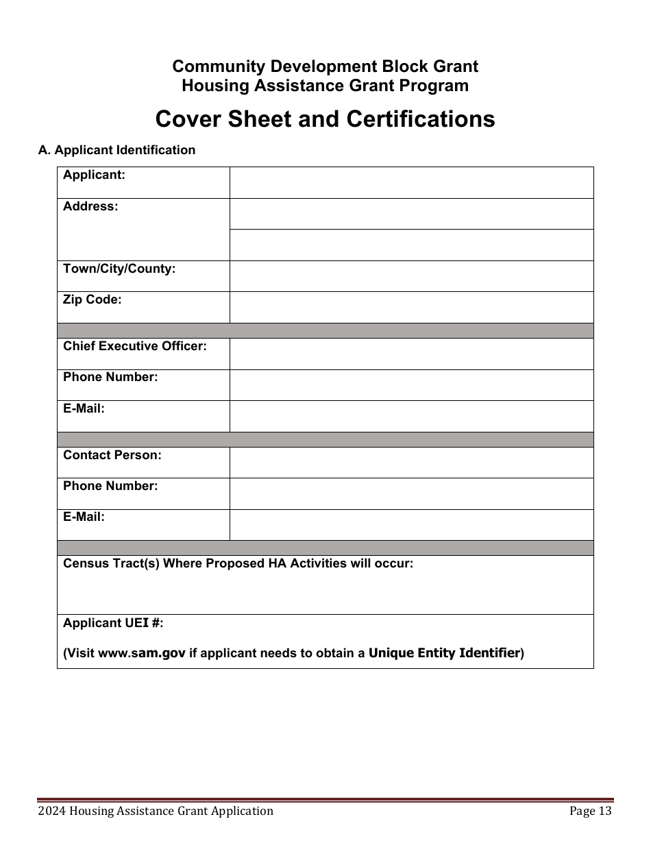 Housing Assistance Grant Program Application - Maine, Page 13