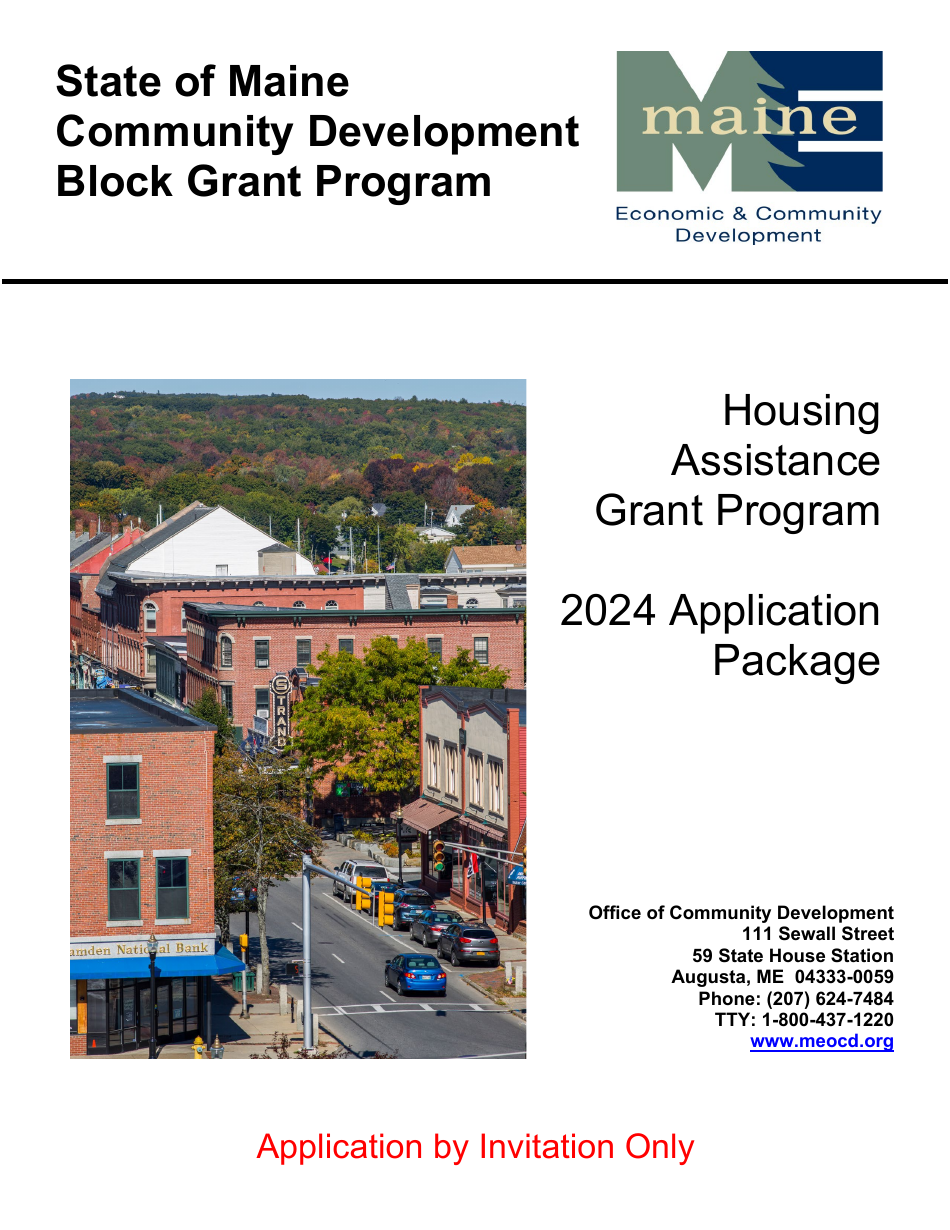 Housing Assistance Grant Program Application - Maine, Page 1
