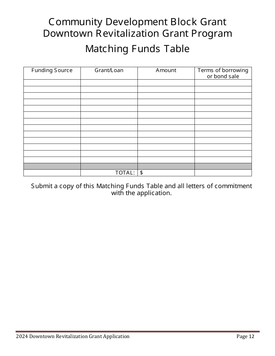 Downtown Revitalization Grant Program Application - Maine, Page 12