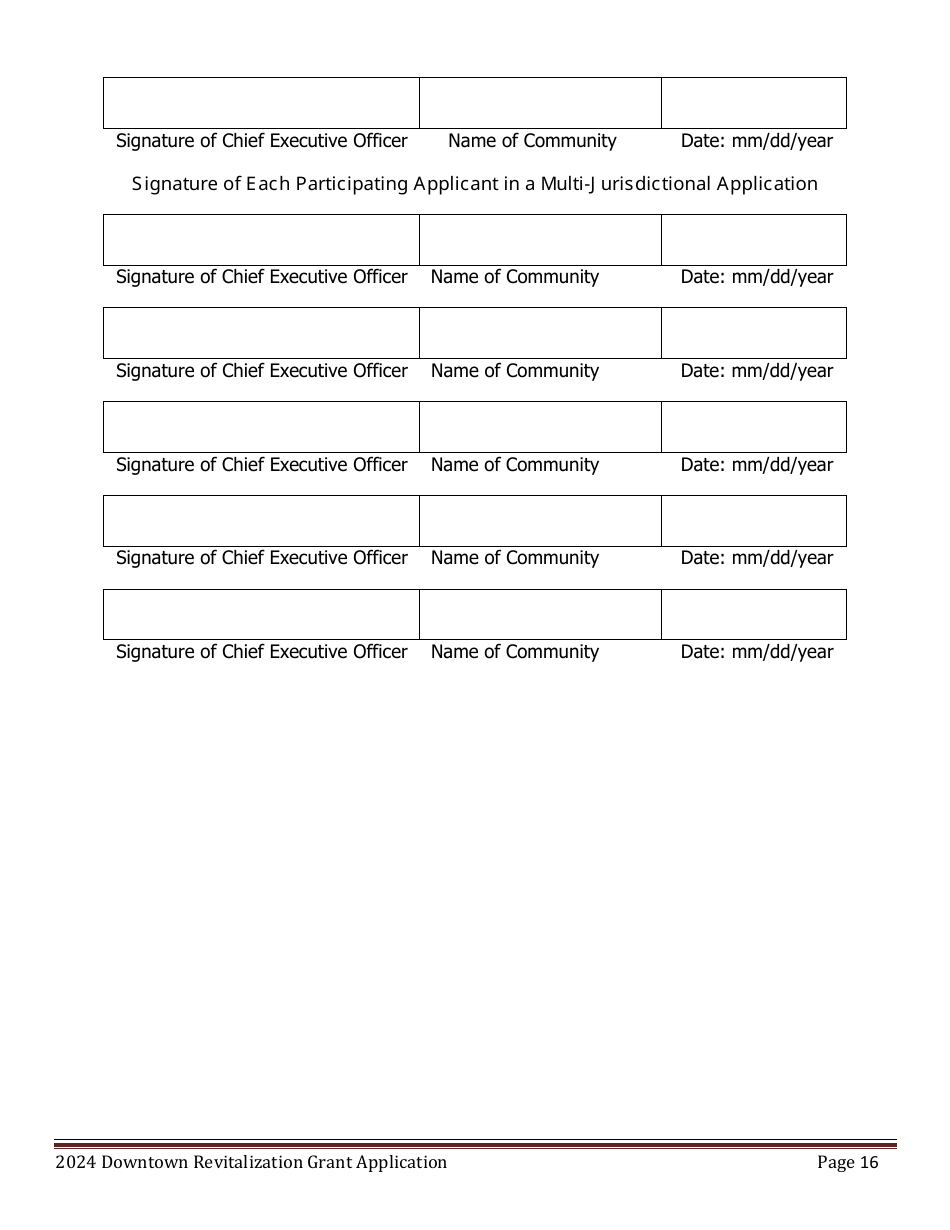 Downtown Revitalization Grant Program Application - Maine, Page 16