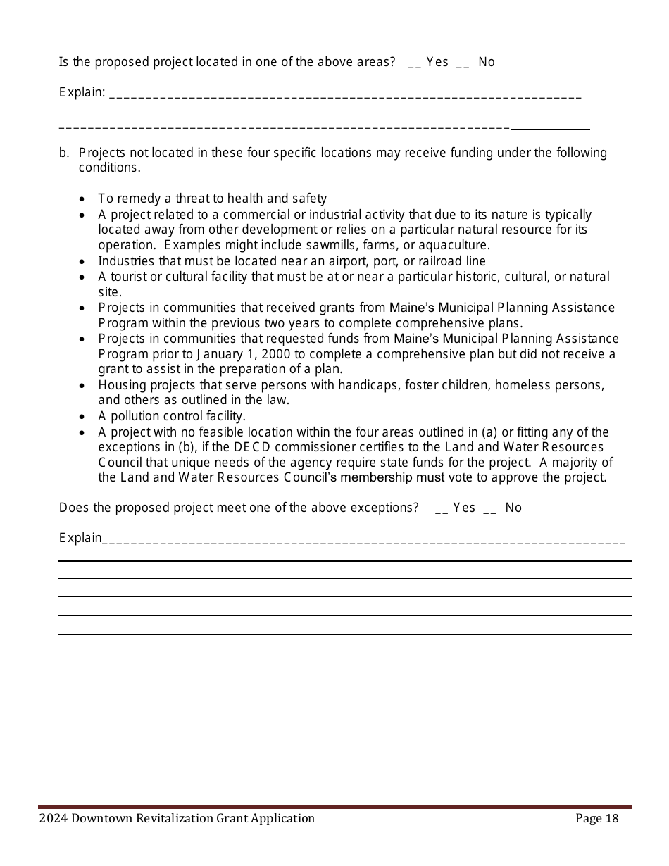Downtown Revitalization Grant Program Application - Maine, Page 18