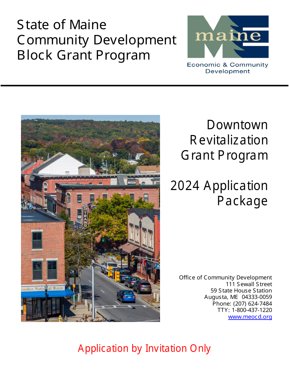 Downtown Revitalization Grant Program Application - Maine, Page 1
