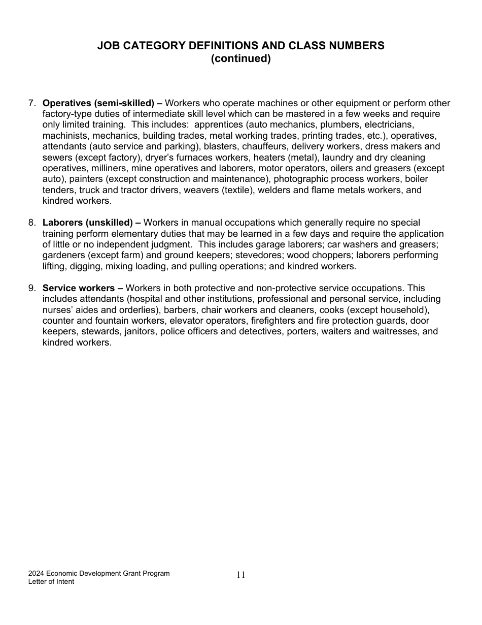 Letter of Intent to Apply - Economic Development Program - Maine, Page 11