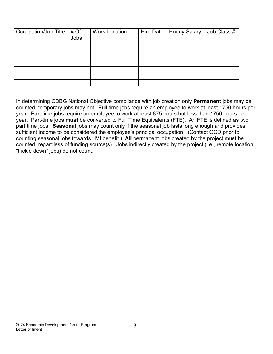 Letter of Intent to Apply - Economic Development Program - Maine, Page 3