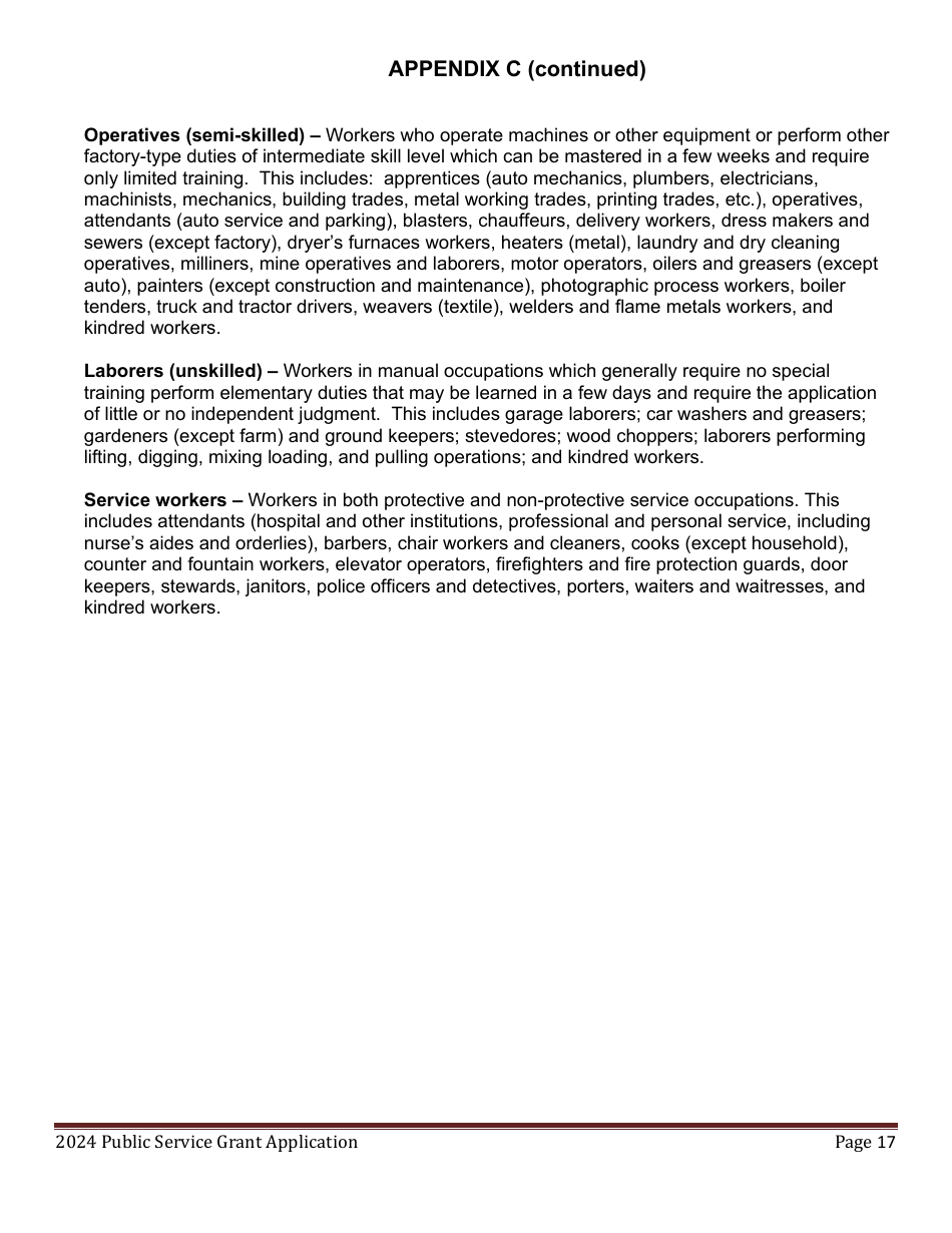 Public Service Grant Program Application - Maine, Page 17