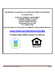 Public Service Grant Program Application - Maine, Page 18