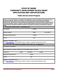 Public Service Grant Program Application - Maine, Page 8