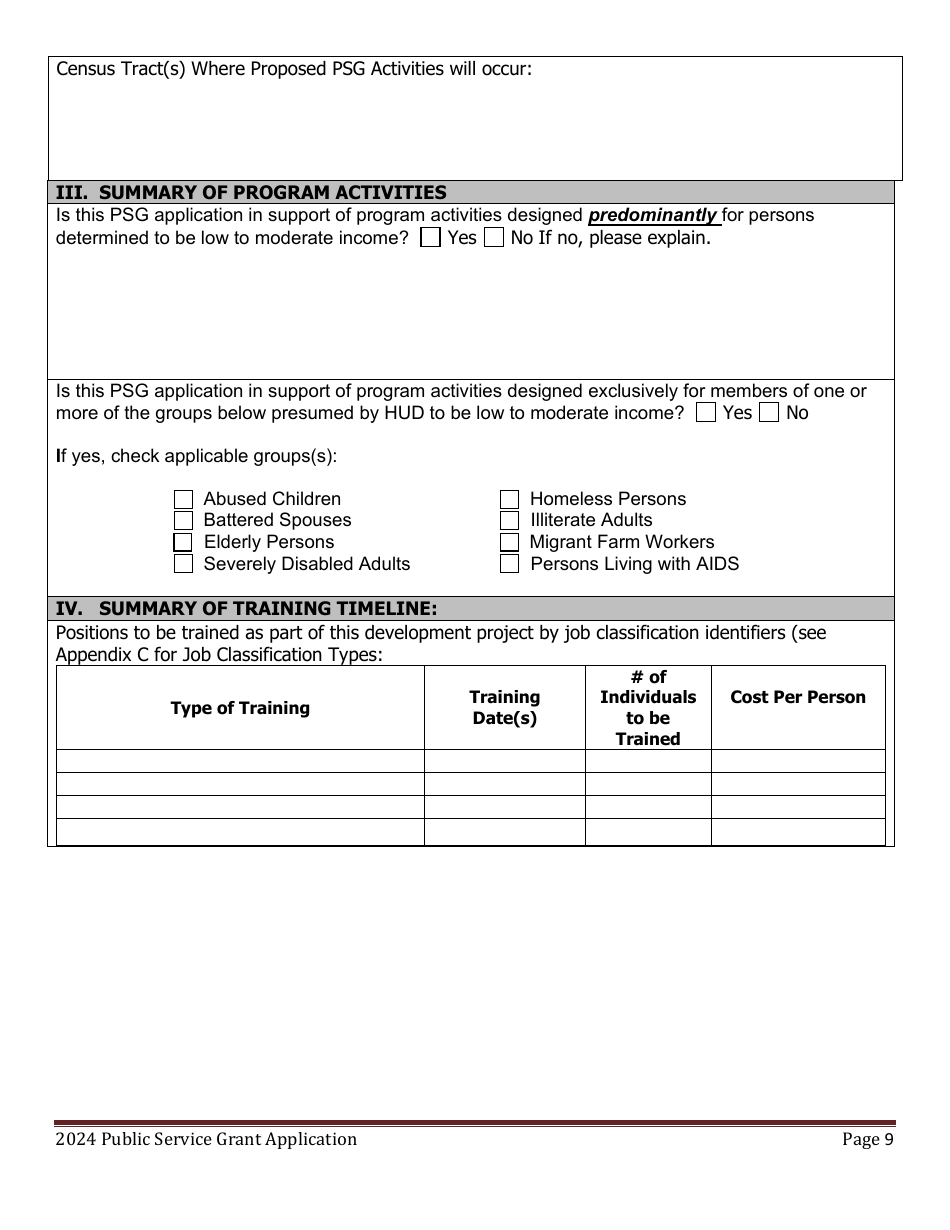 Public Service Grant Program Application - Maine, Page 9