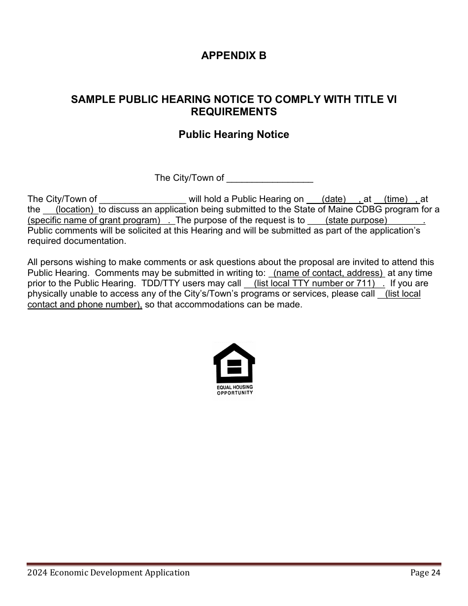 Economic Development Program Application - Maine, Page 24