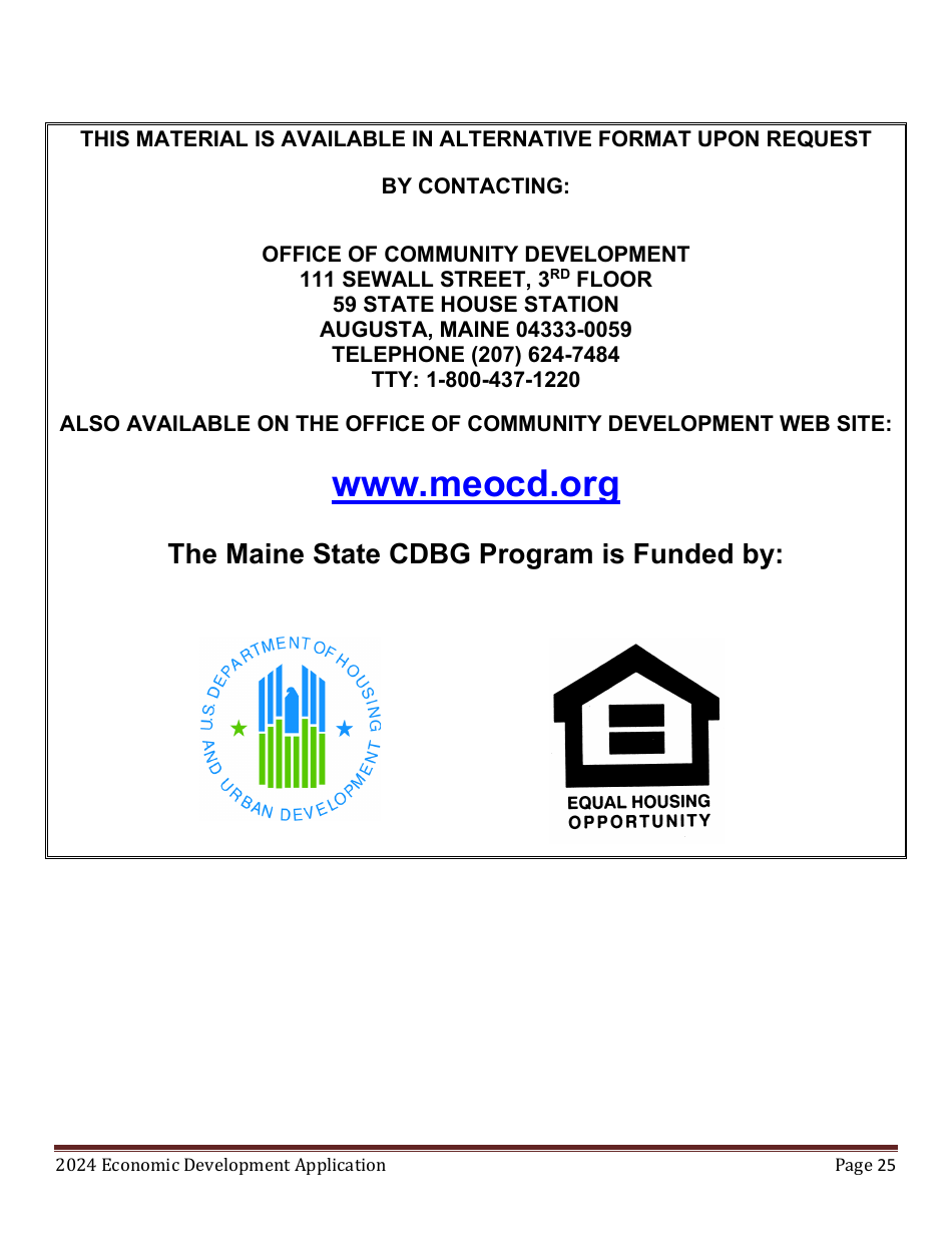 Economic Development Program Application - Maine, Page 25