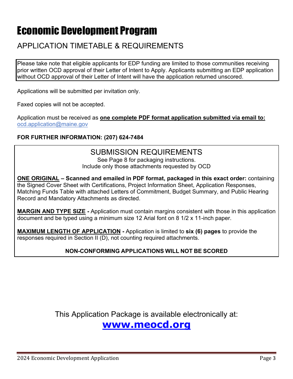Economic Development Program Application - Maine, Page 3