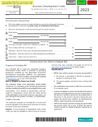 Document preview: Form IC-077 Schedule BD Business Development Credit - Wisconsin, 2023