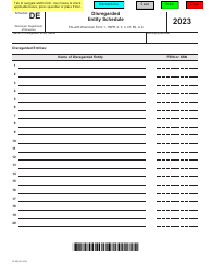 Form IC-450 Schedule DE Disregarded Entity Schedule - Wisconsin