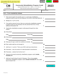 Document preview: Form IC-234 Schedule CM Community Rehabilitation Program Credit - Wisconsin