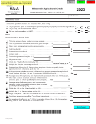 Form IC-015 Schedule MA-A Wisconsin Agricultural Credit - Wisconsin