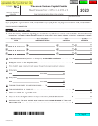 Document preview: Form IC-039 Schedule VC Wisconsin Venture Capital Credits - Wisconsin