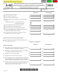 Document preview: Form IC-304 Schedule A-06 Wisconsin Receipts Factor for Interstate Brokers-Dealers, Investment Advisors, Investment Companies, and Underwriters - Wisconsin