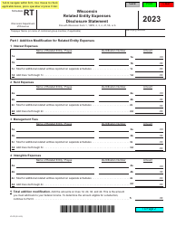 Document preview: Form IC-075 Schedule RT Wisconsin Related Entity Expenses Disclosure Statement - Wisconsin, 2023